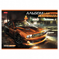 Альбом для рисования А4 48 л., скоба, обложка картон, HATBER, 205х290 мм, "Autotravel", 079731, 48А4В