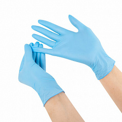 Перчатки нитриловые смотровые SFM Supersoft, Германия, 100 пар (200 штук), размер 8-9, L (большой)