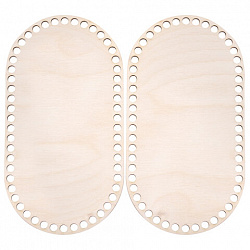 Донышки деревянные для вязания овальные, 2 шт., 24,5х13 см, BRAUBERG HOBBY, 665318