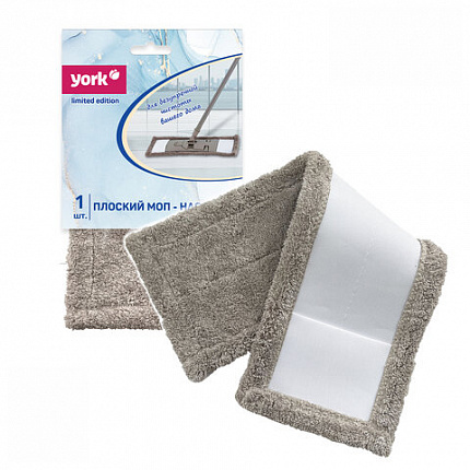Насадка МОП плоская 38,8х9см из микрофибры, Классик Limited Edition, YORK, 082270