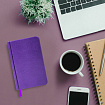 Ежедневник недатированный МАЛЫЙ ФОРМАТ 100x150 мм, А6, BRAUBERG "Iguana", под кожу,160 л., сиреневый, 114470