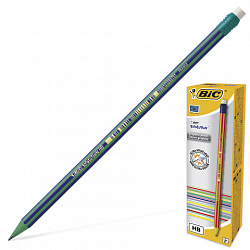 Карандаш чернографитный BIC, 1 шт., "Evolution", HB, с резинкой, пластиковый, корпус ассорти, заточенный, 8960342