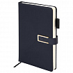 Ежедневник недатированный, А5, 143х210 мм, BRAUBERG "Dainty", под кожу, магнитная застежка, 160 л., черный, 117141