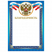 Грамота "Благодарность", А4, мелованный картон, конгрев, тиснение фольгой, синяя рамка, BRAUBERG, 128345
