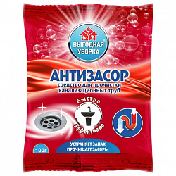 Средство для прочистки канализационных труб 100 г, ВЫГОДНАЯ УБОРКА, РЕНЕССАНС КОСМЕТИК, МИНПРОМТОРГ, 2535
