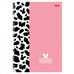 Тетрадь А4 96 л., HATBER, гребень, клетка, матовая ламинация, "Mimimilk" (микс в спайке), 087004, 96Т4лВ1гр