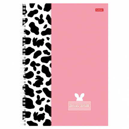 Тетрадь А4 96 л., HATBER, гребень, клетка, матовая ламинация, "Mimimilk" (микс в спайке), 087004, 96Т4лВ1гр