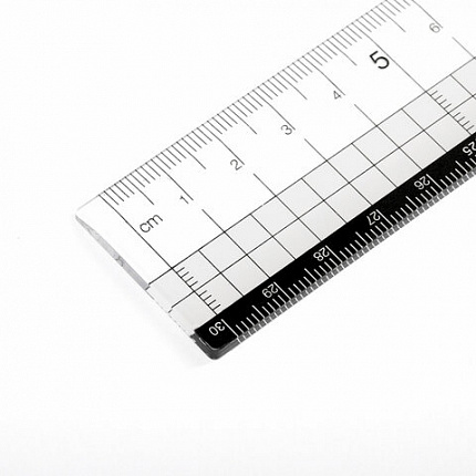 Линейка пластиковая 30 см BRAUBERG, прозрачная, черно-белая печать, европодвес, 210743