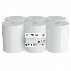 Полотенца бумажные рулонные 150 м, VEIRO Professional (H1) COMFORT, 1-слойные, КОМПЛЕКТ 6 рулонов, K211