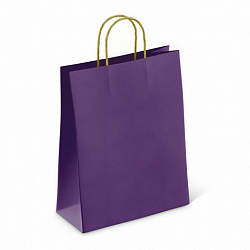 Крафт-пакет бумажный "Dark violet" 26х15х35 см, с кручеными ручками, 80 г/м2, моноцвет, 112405