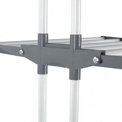 Сушилка напольная для белья раскладная МНОГОФУНКЦИОНАЛЬНАЯ, 3 уровня, на колесах, "Super Compact", СКЛАДНОЕ ОСНОВАНИЕ, LAIMA HOME, 608462