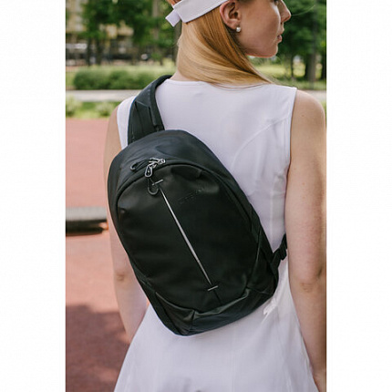 Рюкзак HEIKKI SPORTING (ХЕЙКИ) на одно плечо, эргономичный, черный, 37x23x10см, 273905