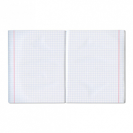 Тетрадь бумвинил, А5, 96 л., скоба, офсет №1, клетка, с полями, STAFF, СИНИЙ, 403418