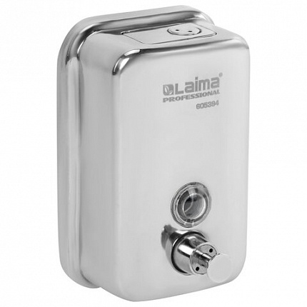 Дозатор для жидкого мыла LAIMA PROFESSIONAL INOX (гарантия 3 года), 0,5 л, нержавеющая сталь, зеркальный, 605394