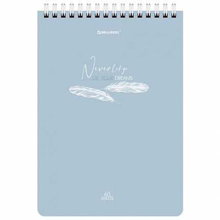 Блокнот А5 (146х206 мм), 60 л., гребень, картон, клетка, BRAUBERG, "Pastel", 114362