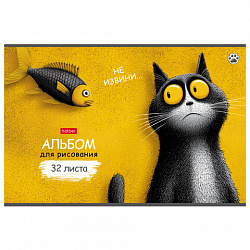 Альбом д/рис. А4 32л., скоба, рельефный картон, HATBER, 205х290мм, Пушистый философ(5, 32А4тВ