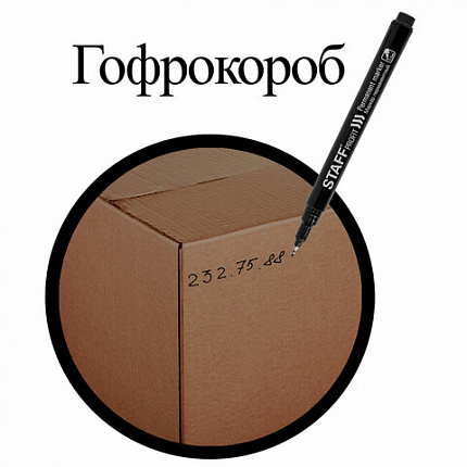 Маркер перманентный STAFF "Profit PM-105", ЧЕРНЫЙ, тонкий металлический наконечник 0,5 мм, 152170