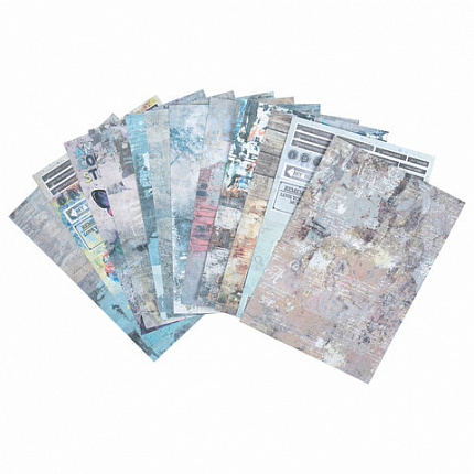 Бумага для скрапбукинга 15х21 см "Текстуры", двусторонняя,12 листов, 240 г/м2, ОСТРОВ СОКРОВИЩ, 665443