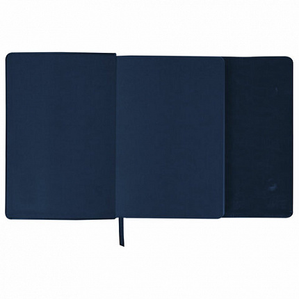 Ежедневник с магнитным клапаном недатированный, под кожу, А5, темно-синий, BRAUBERG "Magnetic X", 113279