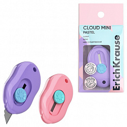Нож канцелярский ERICH KRAUSE "Cloud Mini Pastel", корпус ассорти, 62755
