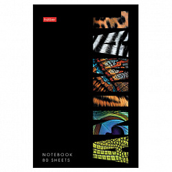 Блокнот А5 80 л., на скобе, картон, клетка, глянцевая ламинация, HATBER, "Animals print", 086090, 80Б5лВ1_31343