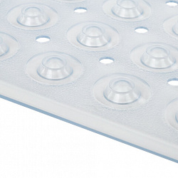 Коврик для ванны противоскользящий 70х38 см, "Полусферы", прозрачный, ПВХ, присоски, PRIMILA (ПРИМИЛА), 700382