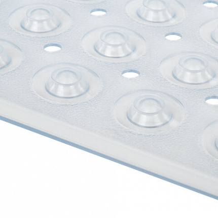 Коврик для ванны противоскользящий 70х38 см, "Полусферы", прозрачный, ПВХ, присоски, PRIMILA (ПРИМИЛА), 700382