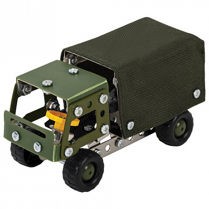 Конструктор металлический "Военный грузовик", с подвижными деталями, 116 элементов, BAMBOX (БАМБОКС), 666362