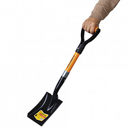 Лопата для авто и туризма, совковая 16х20 см, ОБЩАЯ ДЛИНА 70 см, черенок стекловолокно, V-ручка, RABBITEX (РАББИТЕКС) "FIBERGLASS", 700485