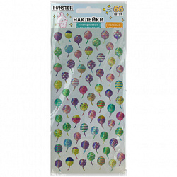 Наклейки гелевые "Яркое ассорти", 17,5х9 см, ассорти 8 видов, FUNSTER (ФАНСТЕР), 666101