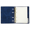 Тетрадь на кольцах А5 (180х220 мм), 120 листов, под кожу, клетка, BRAUBERG "Main", синий, 402005