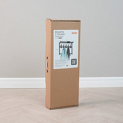 Вешалка настенная с полкой 2 яруса "Торонто-22", 585х670х270 мм, 9 крючков, металл, черная, ВСПТ22 Ч