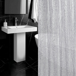 Шторка для ванной EVA, 180х200 см, кольца в комплекте, СЕРАЯ ЛЕДЯНАЯ СВЕЖЕСТЬ, PRIMILA (ПРИМИЛА), 700101