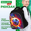 Рюкзак BRAUBERG KIDS MIND с пеналом в комплекте, 2 отделения, "Football", 40х28х18 см, 273178