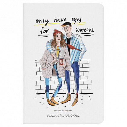 Скетчбук, слоновая кость+черная бумага 80 г/м2, 140х210 мм, 112 л, книжный твердый переплет, "МИКС", 3-555