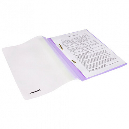 Скоросшиватель пластиковый BRAUBERG "Pastel" А4, 130/180 мкм, лиловый, 270456