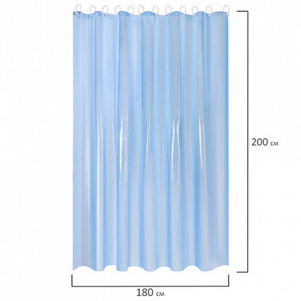 Шторка для ванной EVA, 180х200 см, кольца в комплекте, СИНИЕ ЛИНИИ, PRIMILA (ПРИМИЛА), 700106