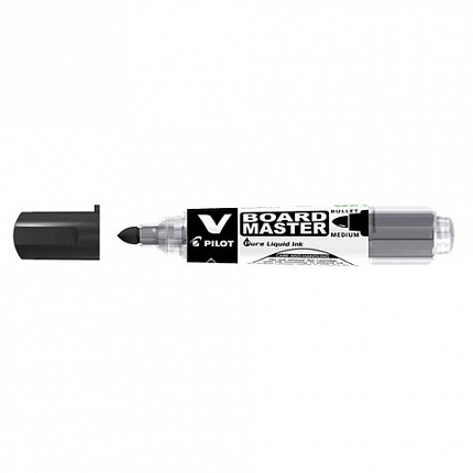 Маркер для доски PILOT "V-BOARD MASTER", ЧЕРНЫЙ, круглый наконечник, 4 мм, WBMA-VBM-M, WBMA-VBM-M B