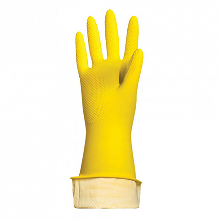 Перчатки МНОГОРАЗОВЫЕ латексные LAIMA "ПРЕМИУМ", х/б напыление, СВЕРХПЛОТНЫЕ, размер 9-10, XL (очень большой), желтые, вес 70 г, 600781