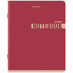 Тетрадь А5, 48 л., BRAUBERG, скоба, клетка, SoftTouch, "NoteColor", (микс в спайке), 405326