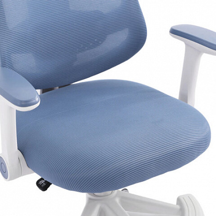 Кресло детское с подставкой для ног BRABIX KIDS "MG-215", сетка/ткань TW, голубое, 533312