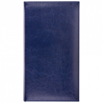 Визитница трехрядная BRAUBERG "Imperial", на 144 визитки, под гладкую кожу, темно-синяя, 232064