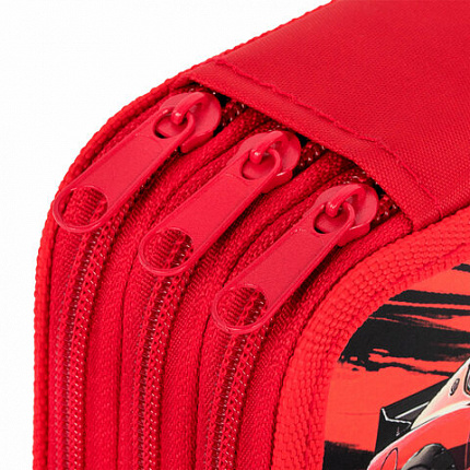 Пенал ПИФАГОР, 3 отделения, ламинированный картон, 19х11 см, "Red road", 273490