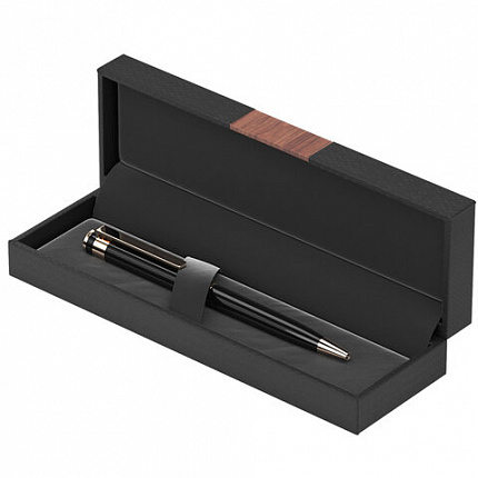 Ручка подарочная шариковая GALANT BERNINI, корпус черный, детали золото, узел 0,7 мм, линия письма 0,5 мм, синяя, 144177