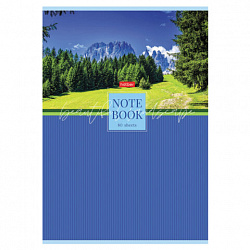 Тетрадь А4 80 л., HATBER, скоба, клетка, глянцевая ламинация, "Живописные пейзажи" (микс), 083006, 80Т4лВ1