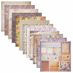 Бумага для скрапбукинга 30х30 см "Винтаж", двусторонняя, 12 листов, 12 дизайнов, 180 г/м2, ОСТРОВ СОКРОВИЩ, 662766