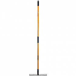 Грабли 14 зубьев стальные 35х10 см, ОБЩАЯ ДЛИНА 150 см, черенок стекловолокно, RABBITEX (РАББИТЕКС) "FIBERGLASS", 700494