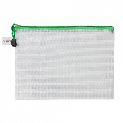 Папка-конверт на молнии МАЛЫЙ ФОРМАТ (238х180 мм) А5, молния ассорти, ПВХ, прозрачная, BRAUBERG "Segment", 223887