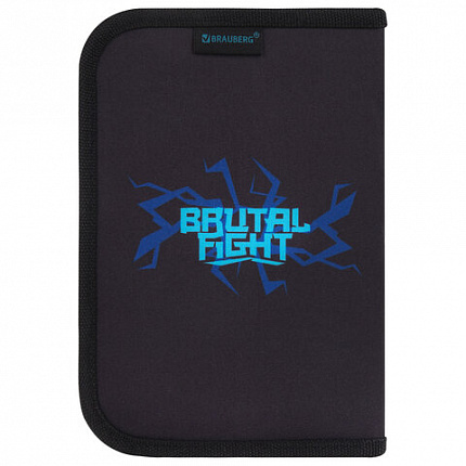 Пенал BRAUBERG с наполнением, 1 отделение, 1 откидная планка, 24 предмета, 21х14 см, Anime fight, 272354