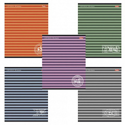 Тетрадь А5, 96 л., HATBER, скоба, линия, обложка картон, "ПОЛОСОЧКИ" (микс), 033678, 96Т5B2